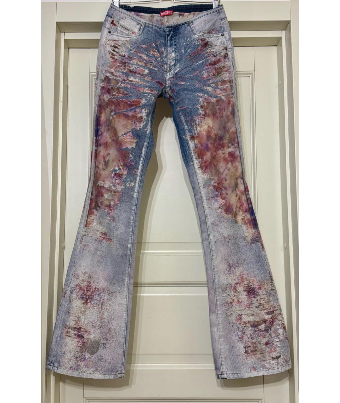 DIESEL Розовые хлопко-полиэстеровые джинсы клеш, фото 8