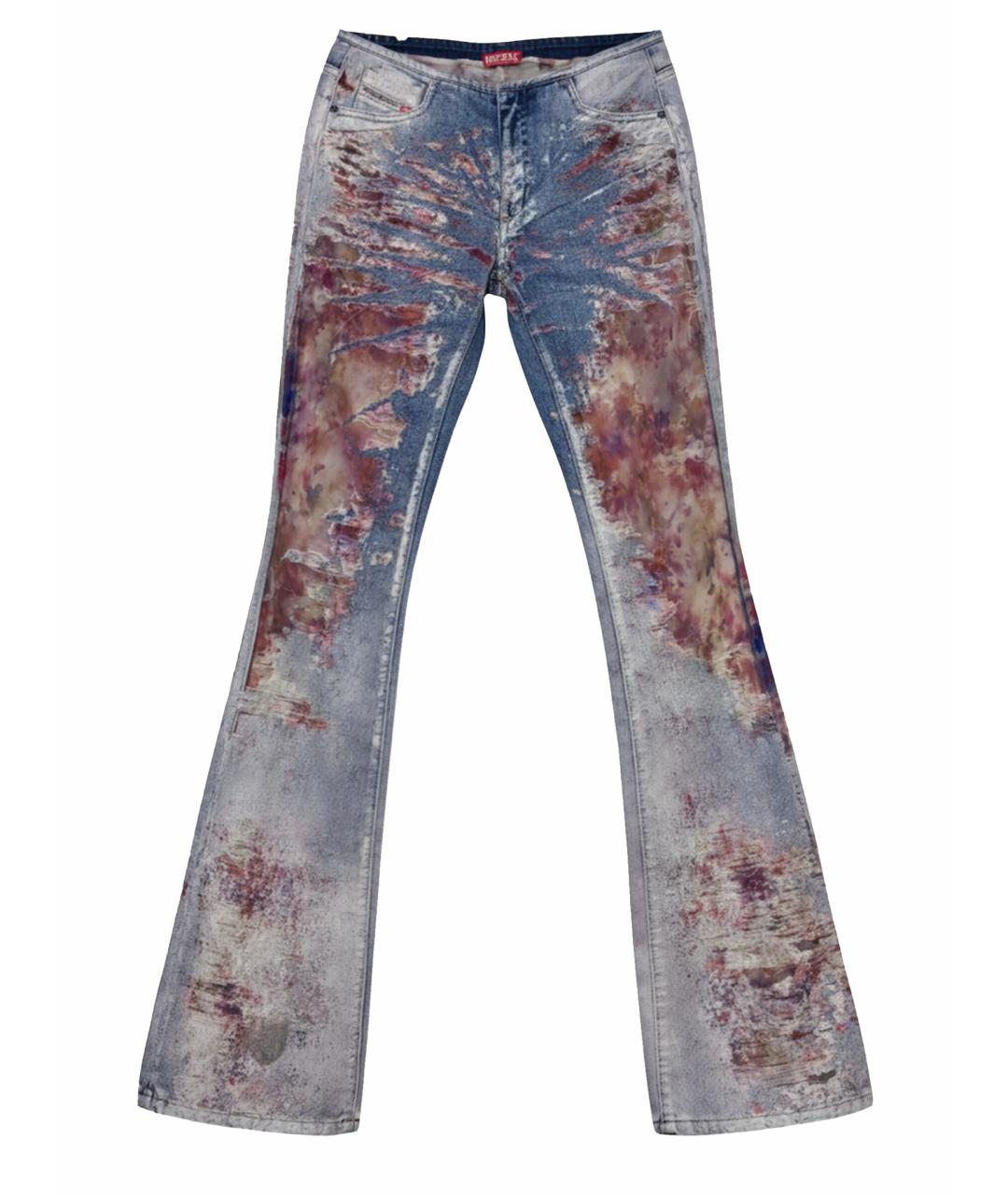 DIESEL Розовые хлопко-полиэстеровые джинсы клеш, фото 1