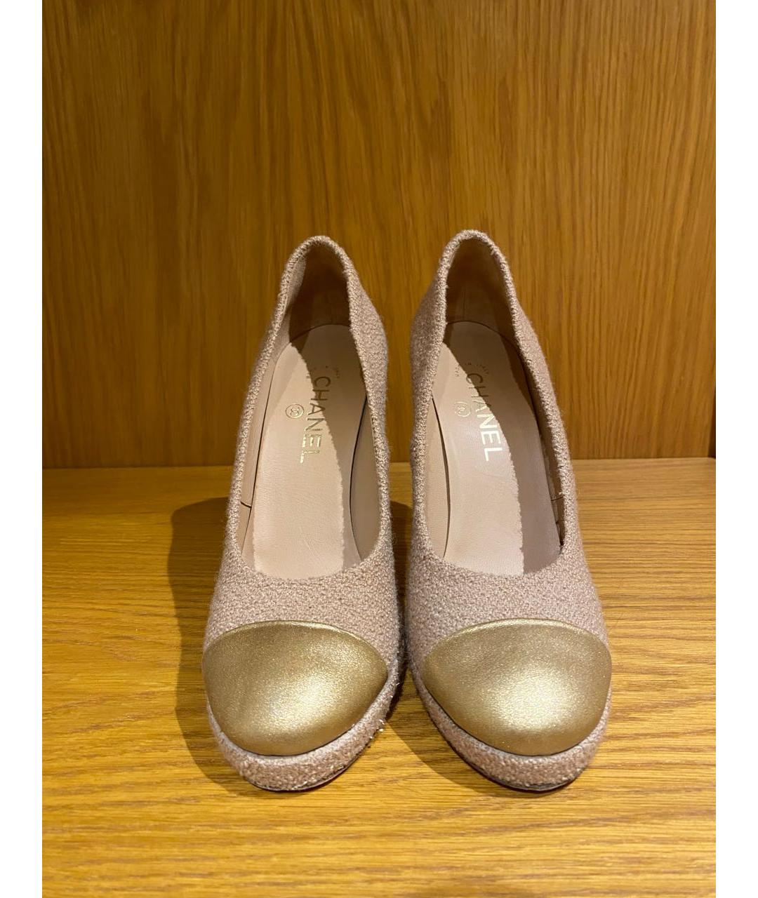 CHANEL Бежевые текстильные туфли, фото 2
