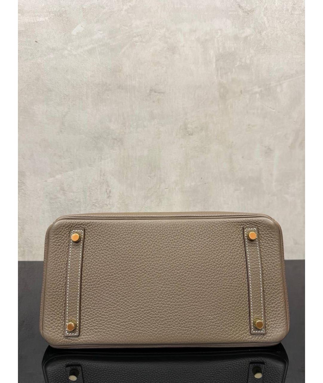 HERMES Коричневая кожаная сумка тоут, фото 5