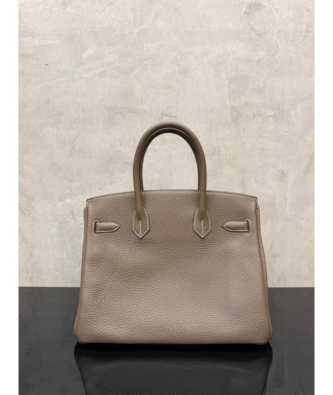 HERMES Коричневая кожаная сумка тоут, фото 2