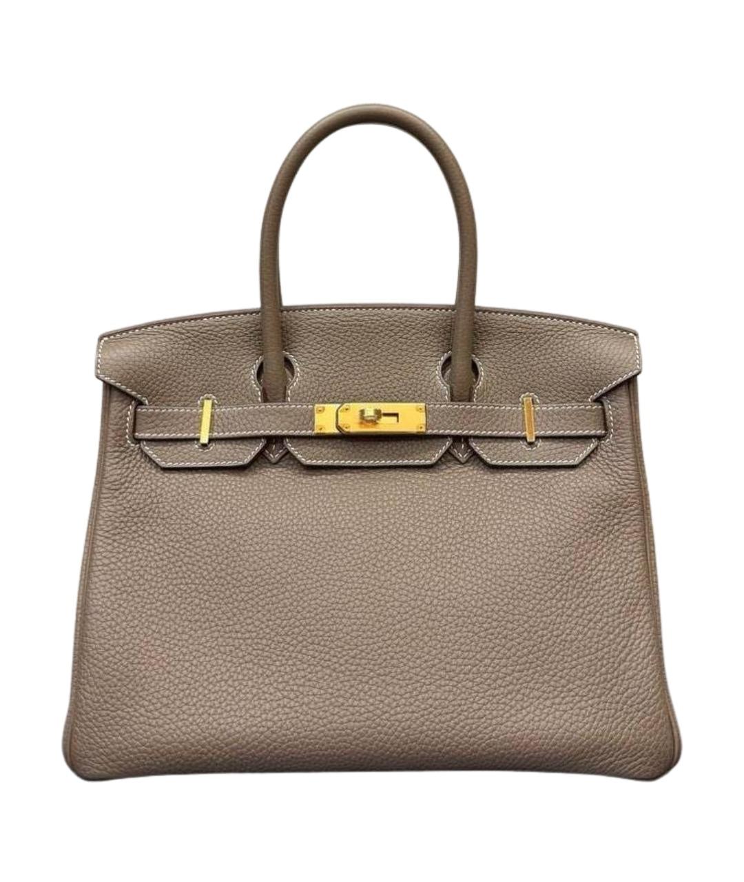 HERMES Коричневая кожаная сумка тоут, фото 1