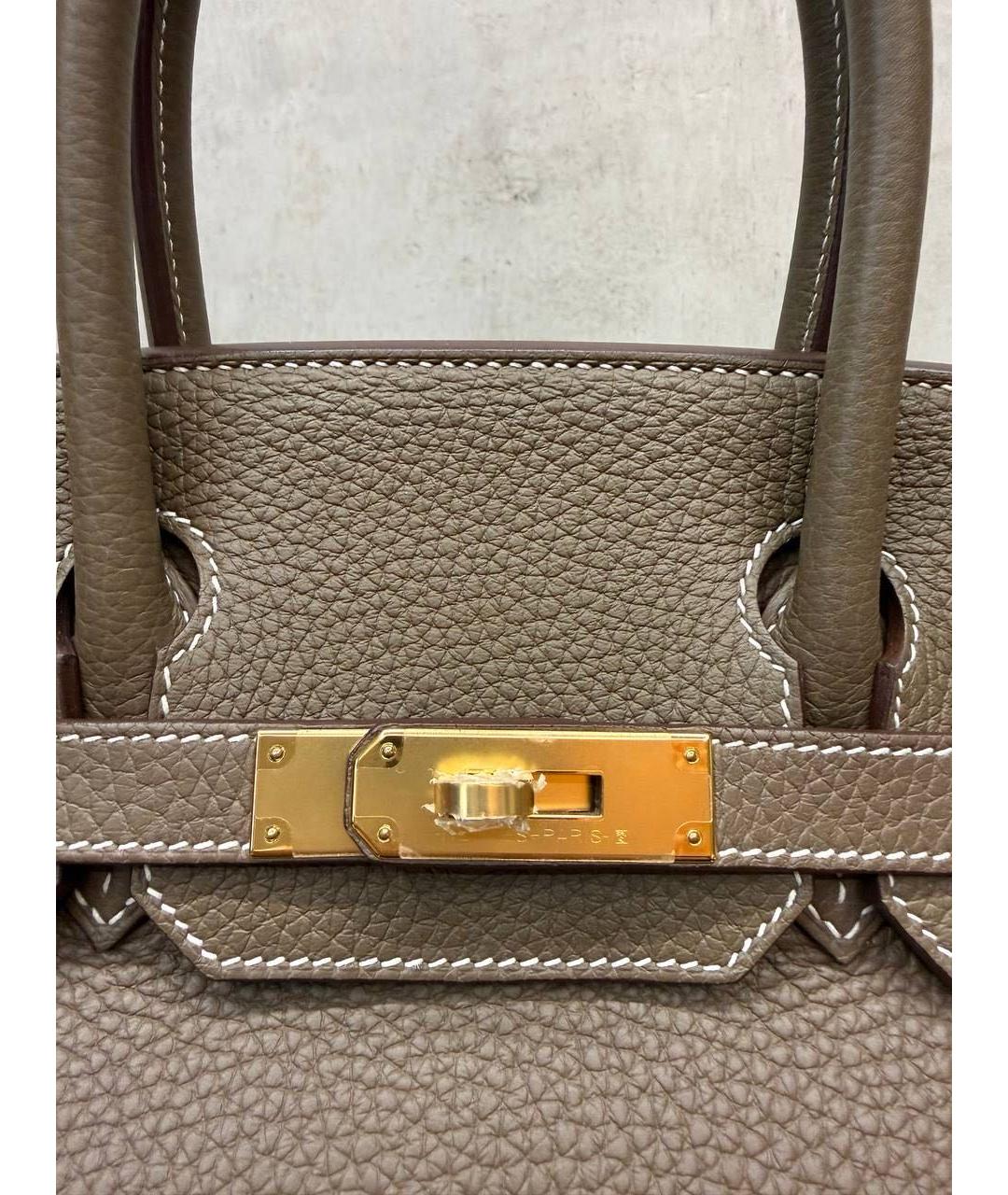 HERMES Коричневая кожаная сумка тоут, фото 4