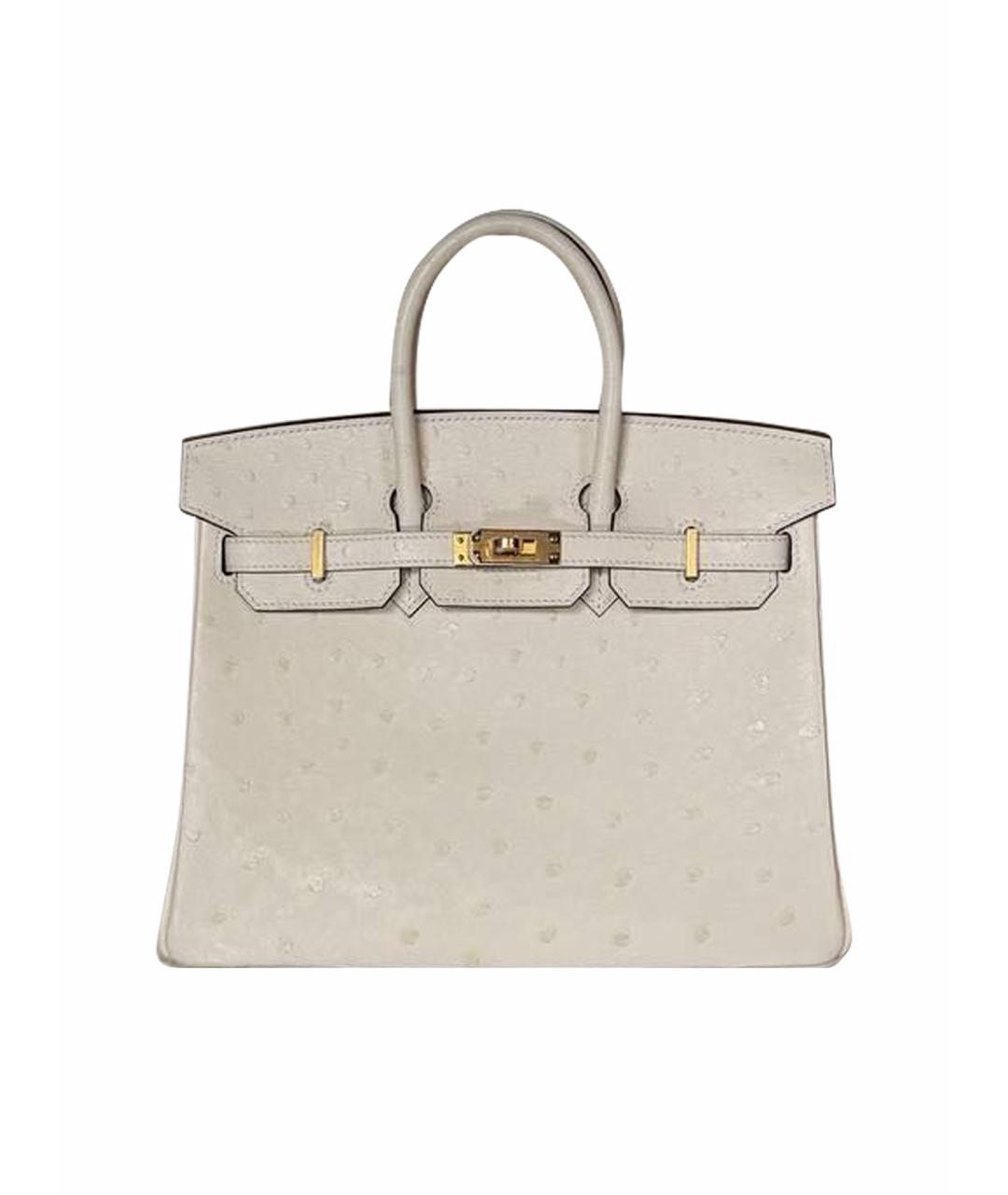 HERMES Бежевая кожаная сумка с короткими ручками, фото 1