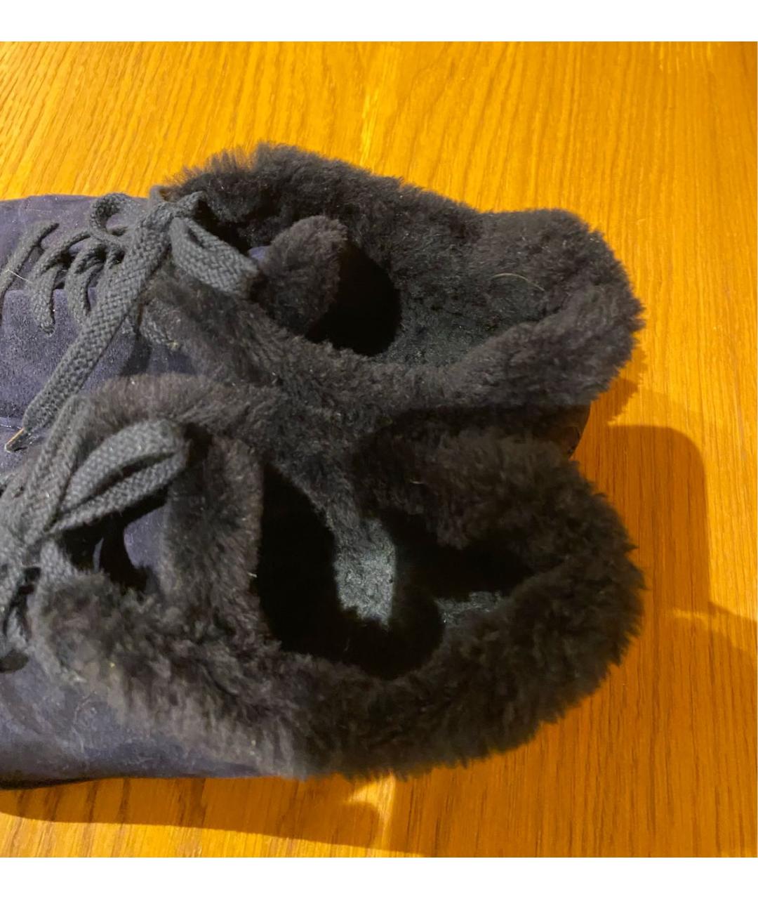 LORO PIANA Темно-синие кожаные ботинки, фото 4