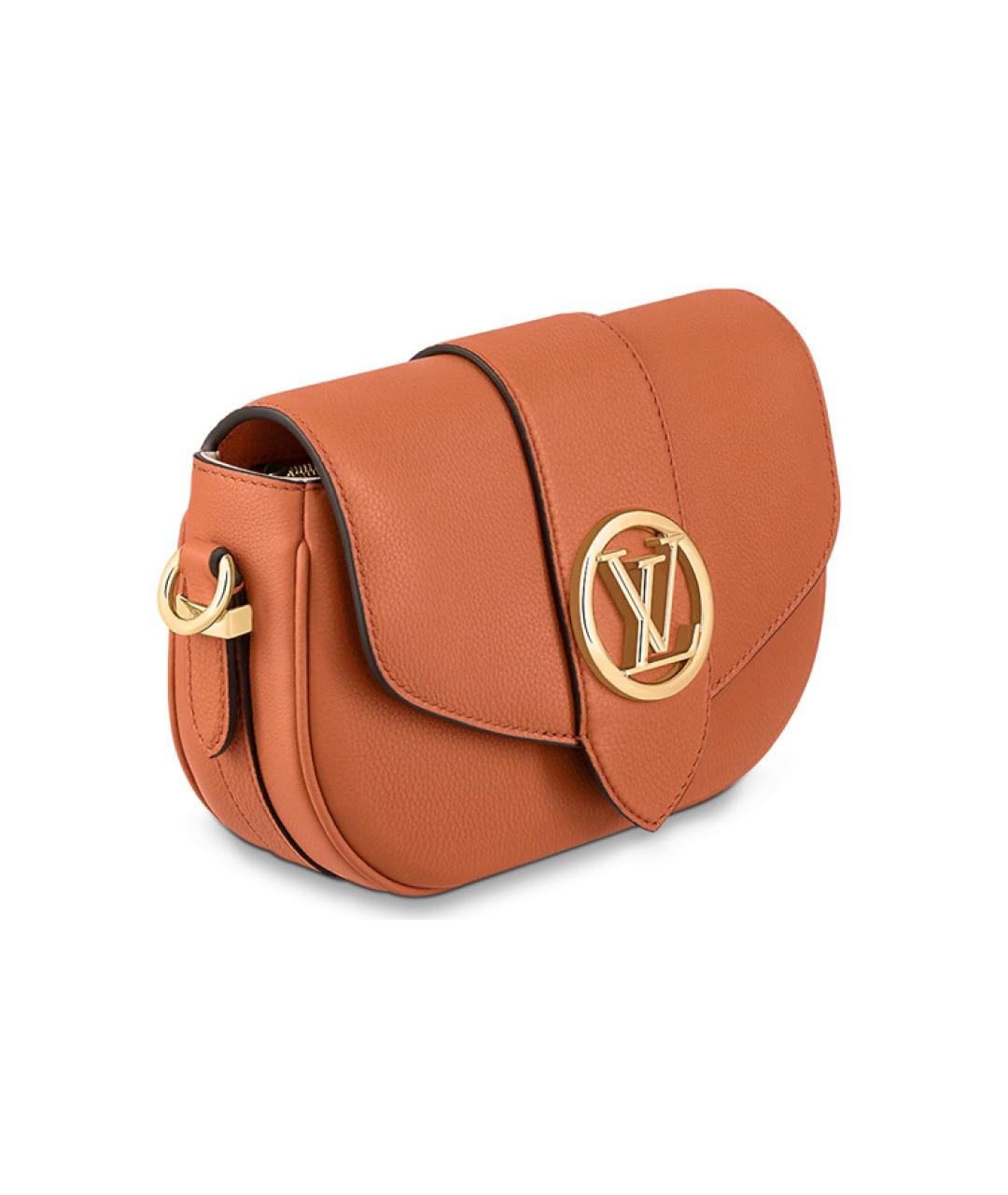 LOUIS VUITTON Коричневая кожаная сумка через плечо, фото 3