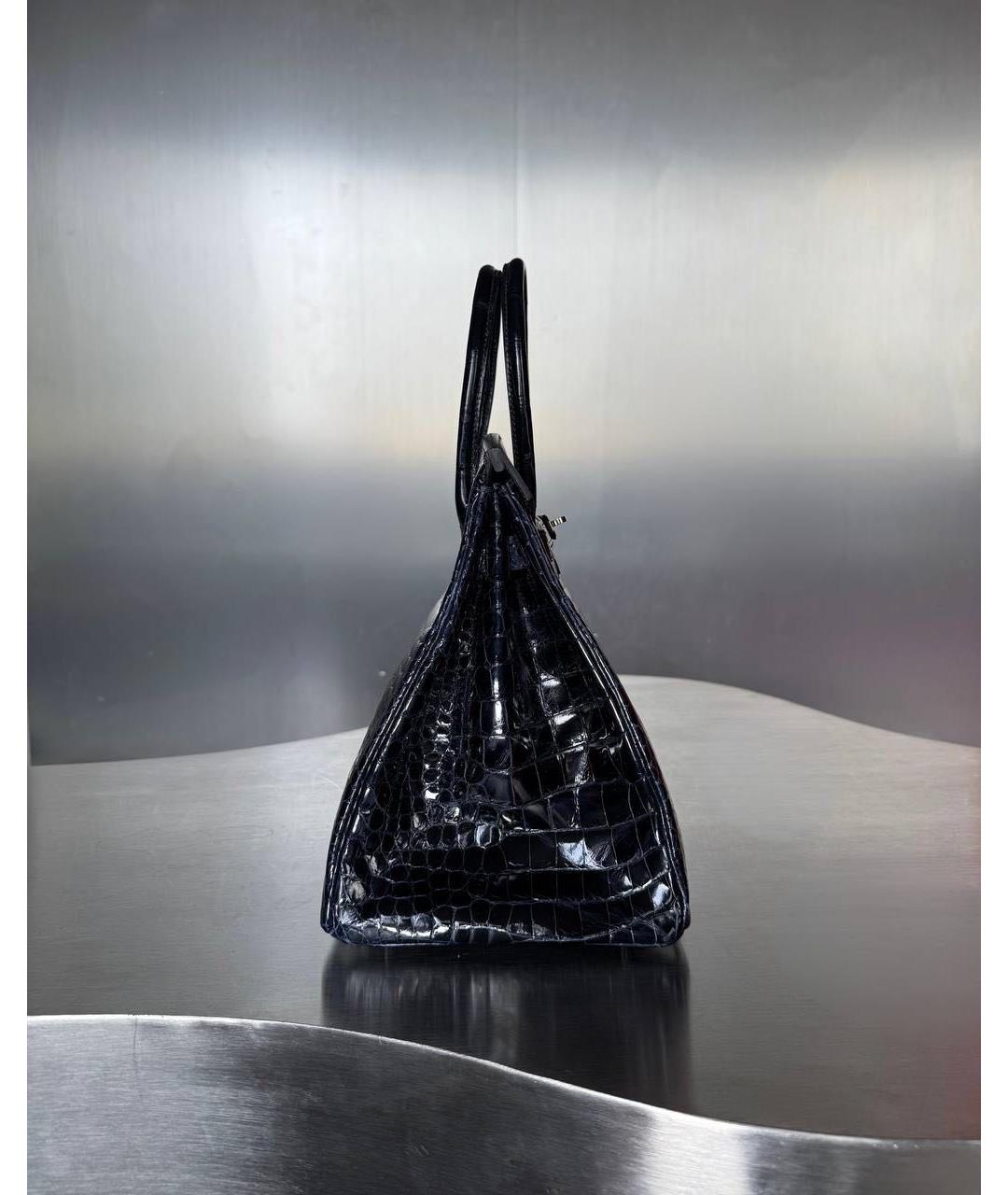 HERMES Черная кожаная сумка с короткими ручками, фото 3