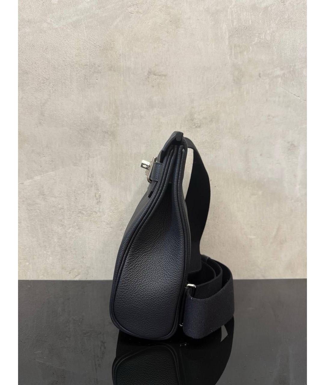 HERMES Черная кожаная сумка на плечо, фото 3