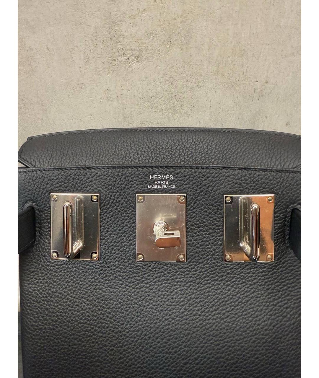 HERMES Черная кожаная сумка на плечо, фото 5