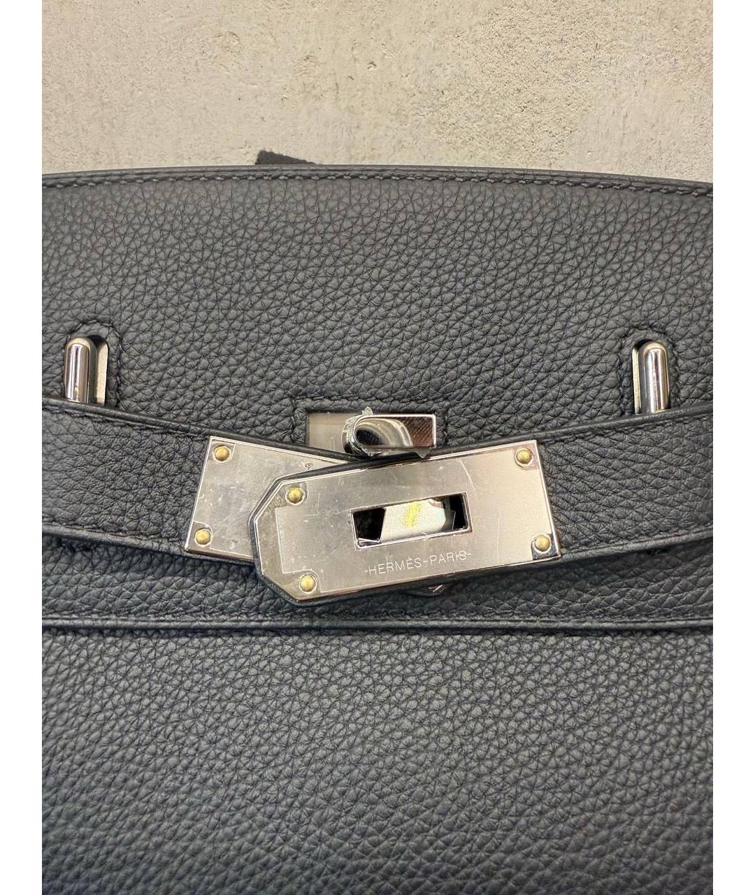 HERMES Черная кожаная сумка на плечо, фото 4
