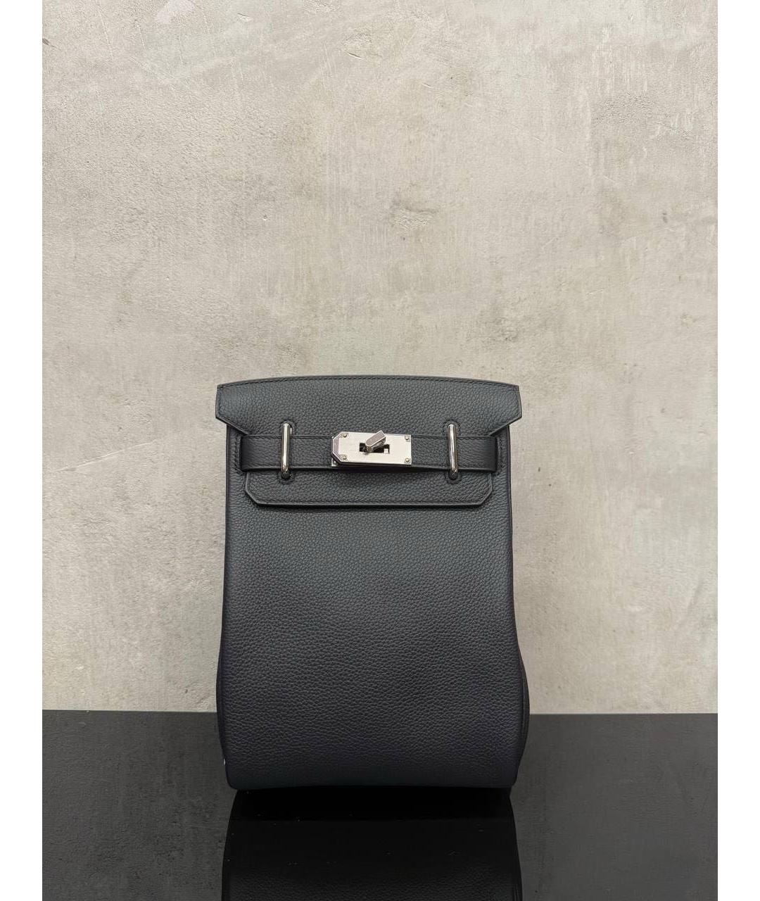 HERMES Черная кожаная сумка на плечо, фото 6