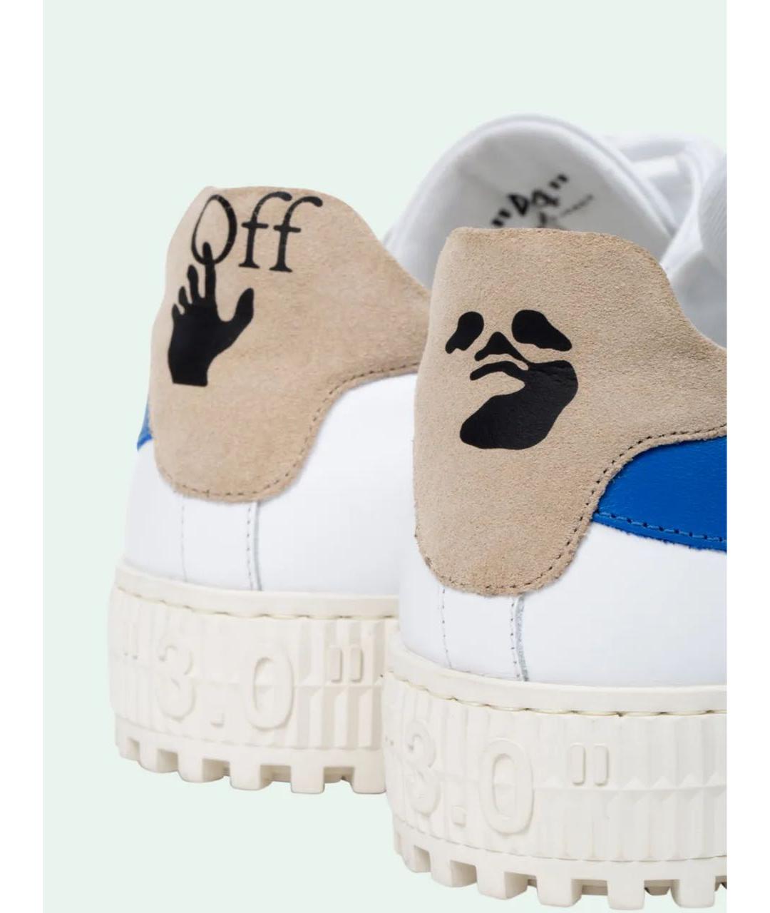 OFF-WHITE Белые кожаные низкие кроссовки / кеды, фото 4