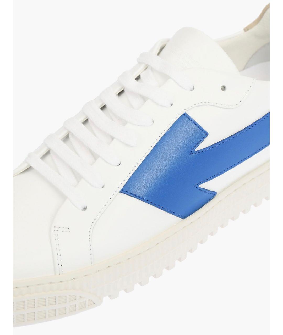 OFF-WHITE Белые кожаные низкие кроссовки / кеды, фото 5