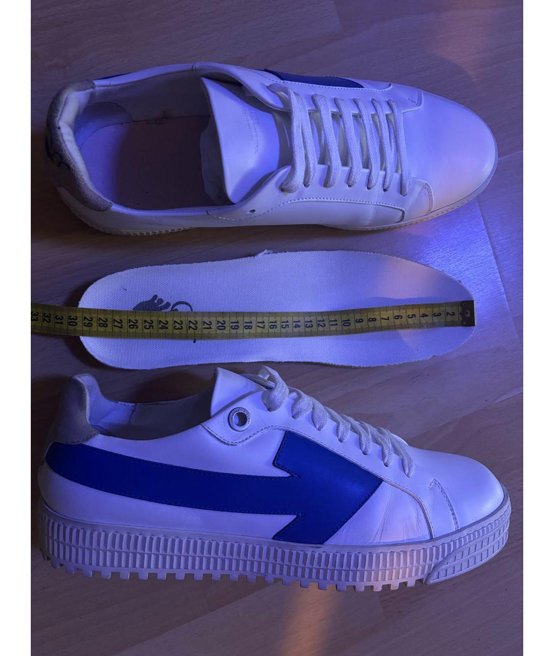 OFF-WHITE Белые кожаные низкие кроссовки / кеды, фото 6