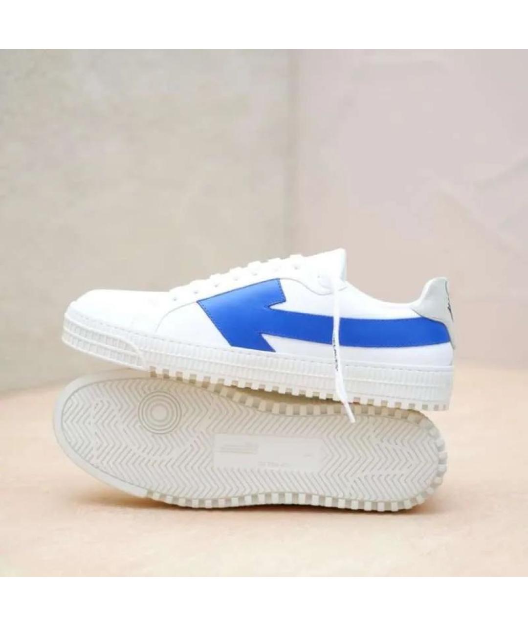 OFF-WHITE Белые кожаные низкие кроссовки / кеды, фото 2