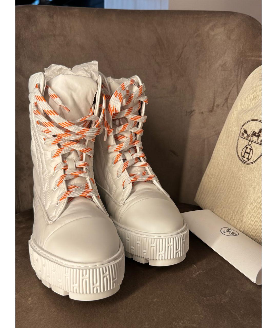 HERMES Белые синтетические ботинки, фото 2