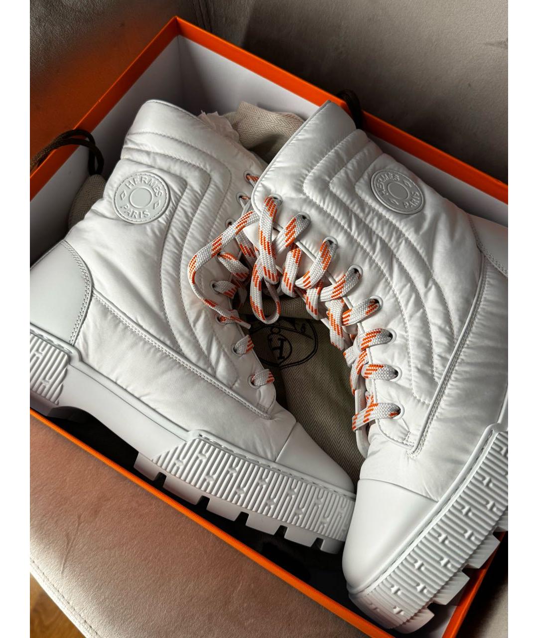 HERMES Белые синтетические ботинки, фото 8