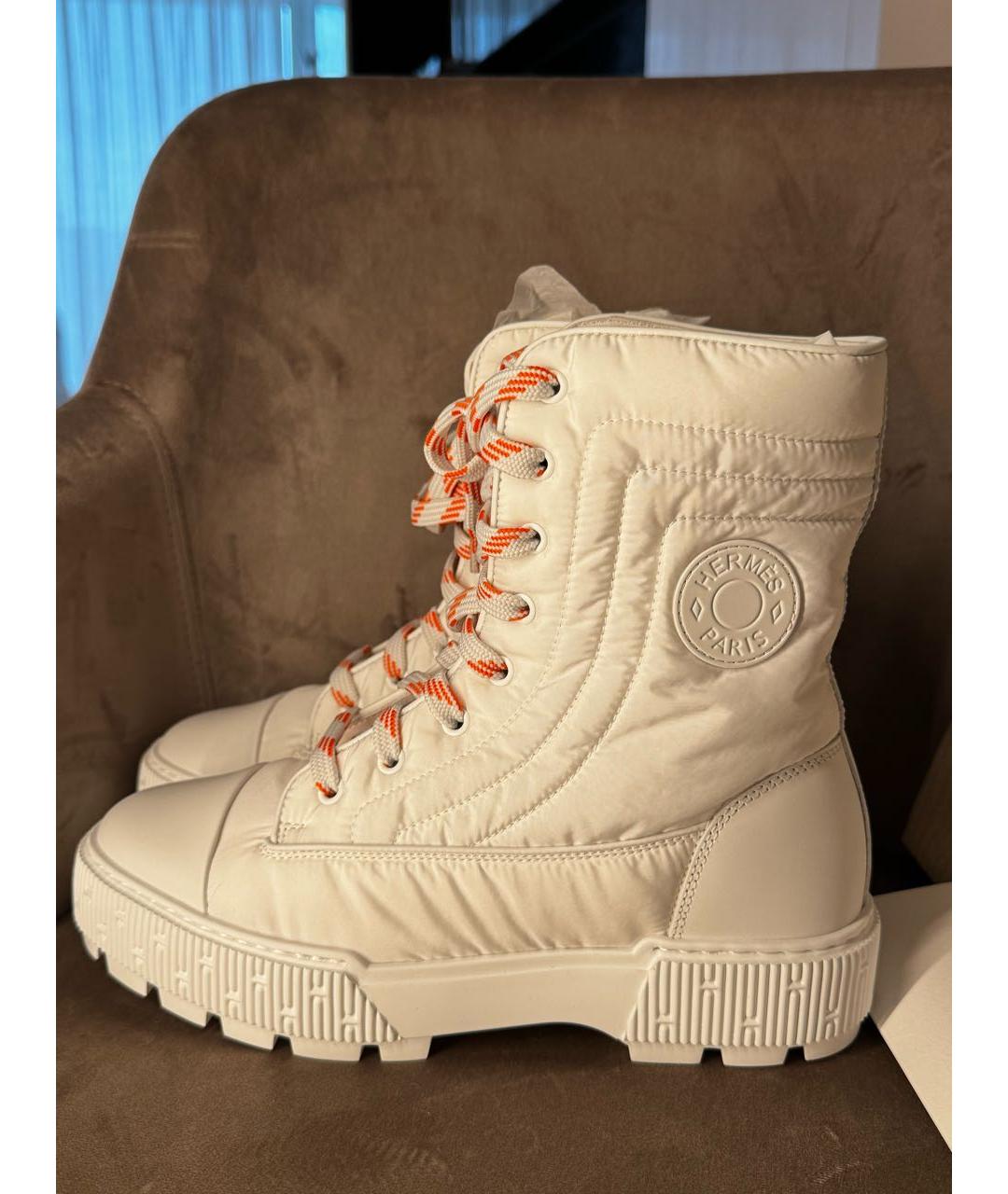 HERMES Белые синтетические ботинки, фото 7