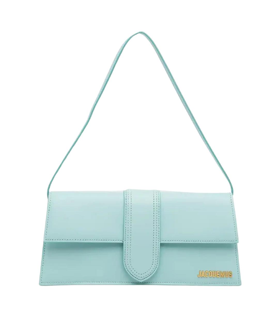 JACQUEMUS Голубая кожаная сумка с короткими ручками, фото 1