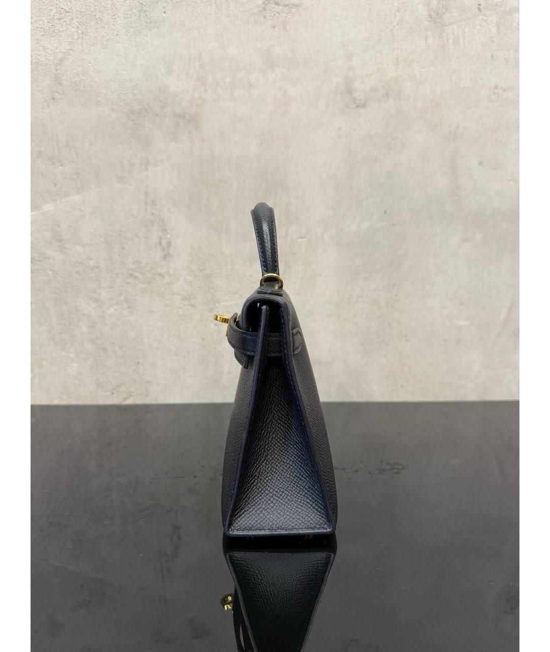 HERMES Черная кожаная сумка с короткими ручками, фото 3