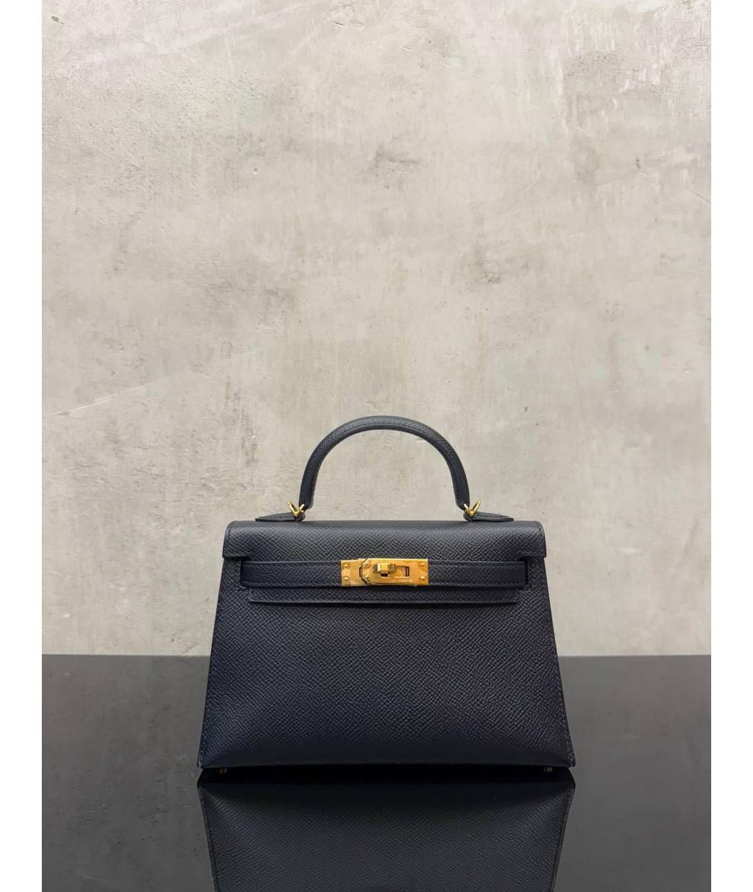 HERMES Черная кожаная сумка с короткими ручками, фото 7