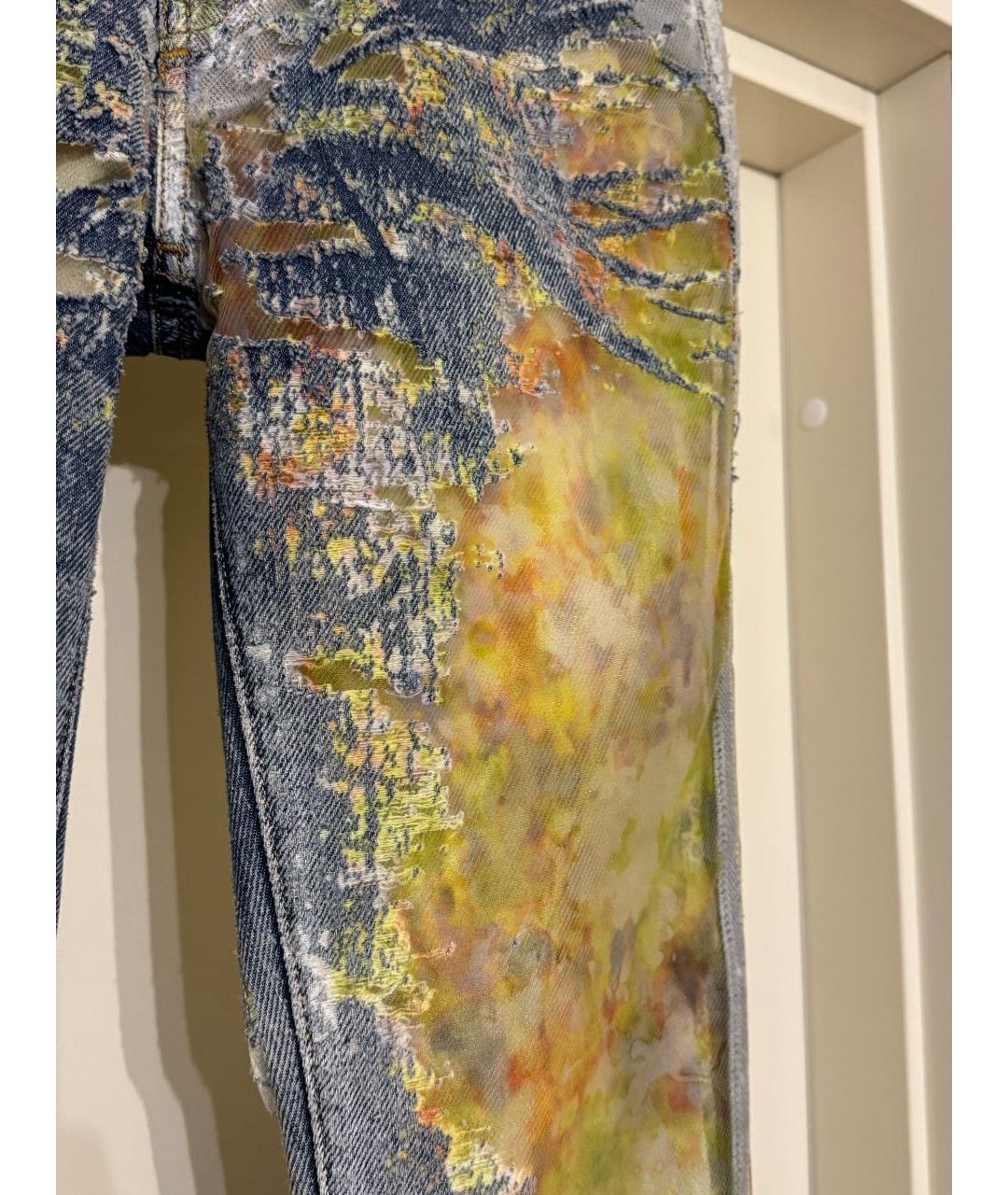 DIESEL Желтые хлопко-полиэстеровые джинсы клеш, фото 5