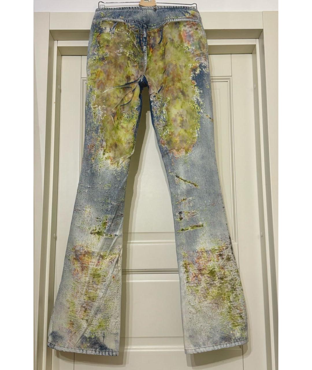 DIESEL Желтые хлопко-полиэстеровые джинсы клеш, фото 2