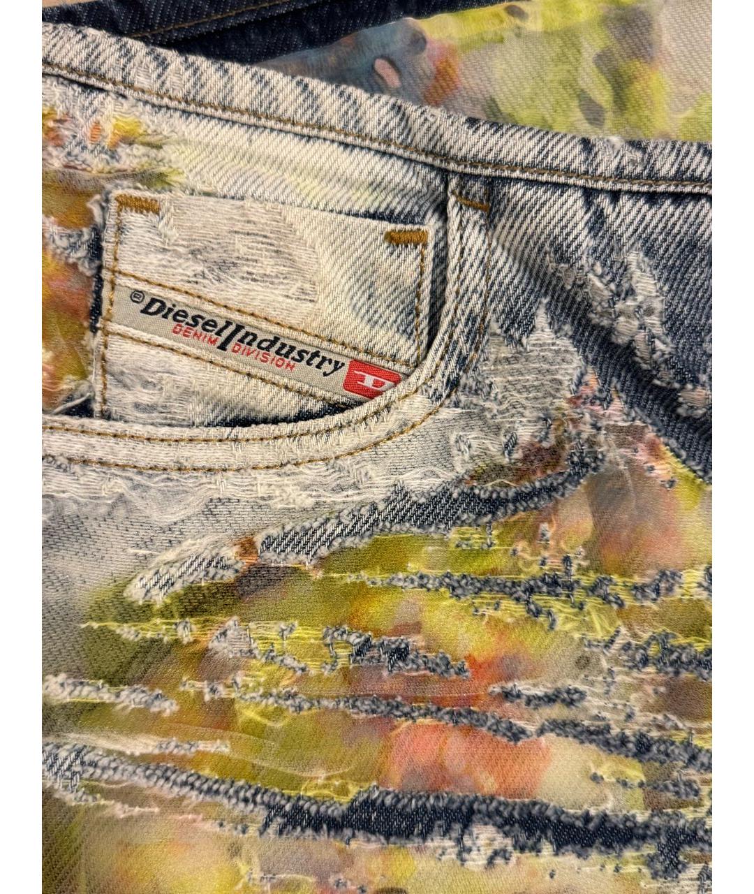 DIESEL Желтые хлопко-полиэстеровые джинсы клеш, фото 4