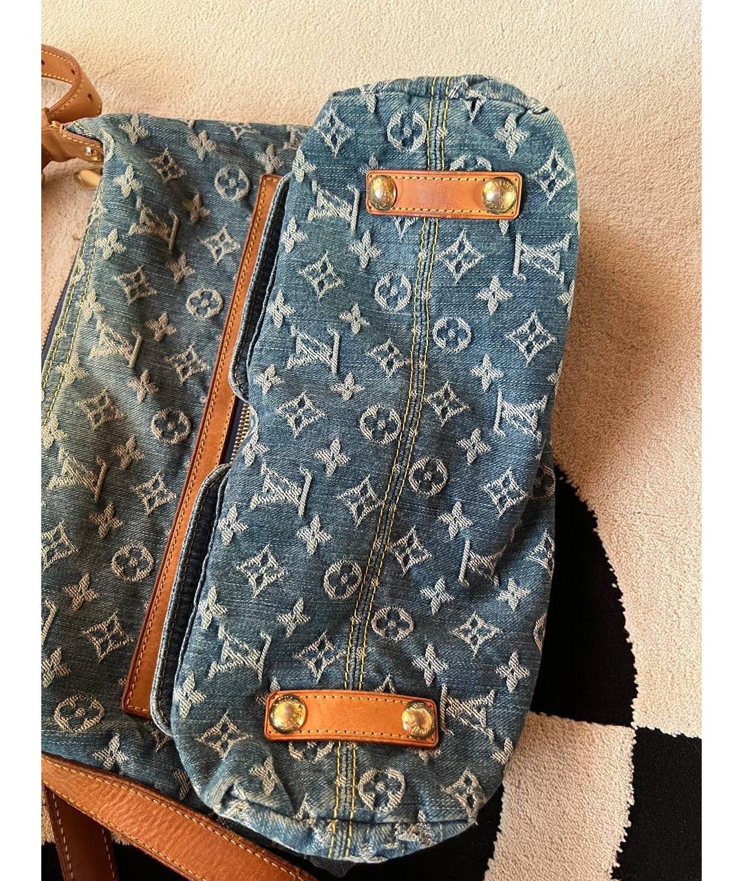 LOUIS VUITTON Синяя деним сумка с короткими ручками, фото 5