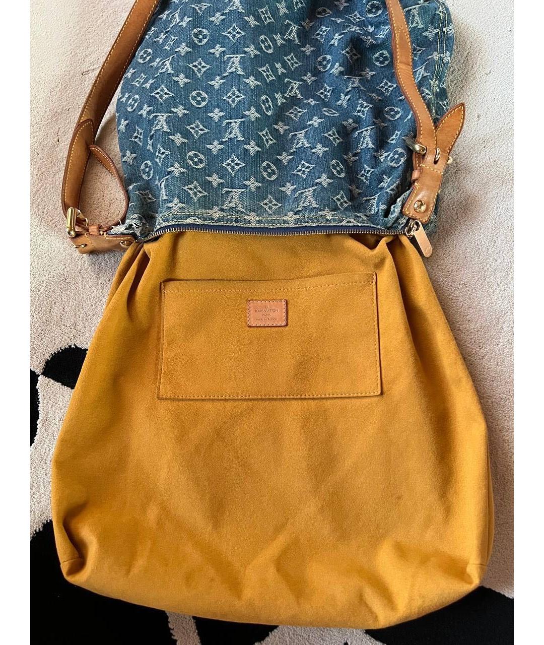 LOUIS VUITTON Синяя деним сумка с короткими ручками, фото 4