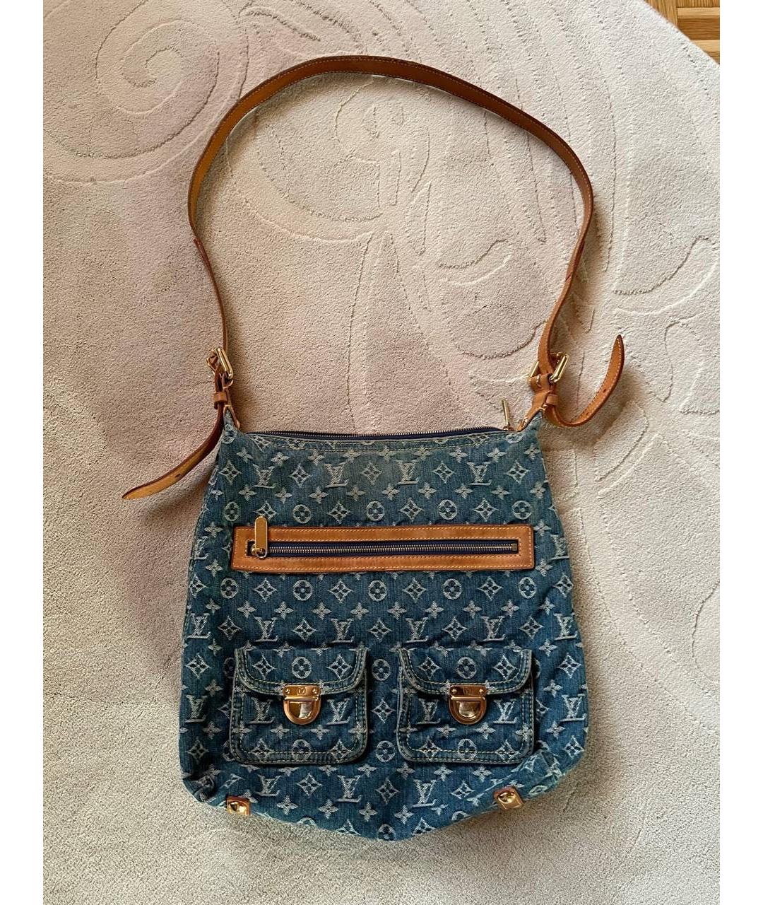 LOUIS VUITTON Синяя деним сумка с короткими ручками, фото 9