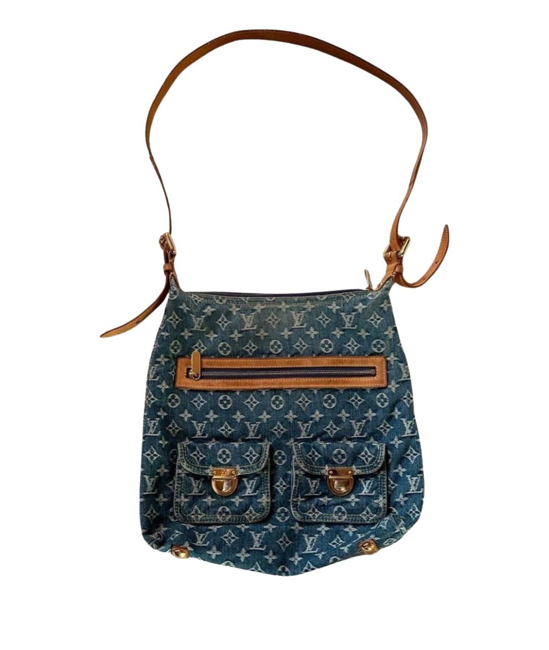 LOUIS VUITTON Синяя деним сумка с короткими ручками, фото 1