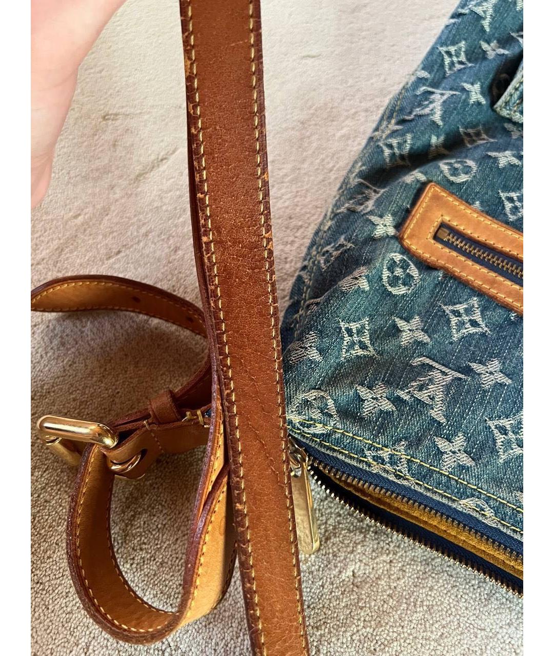 LOUIS VUITTON Синяя деним сумка с короткими ручками, фото 7
