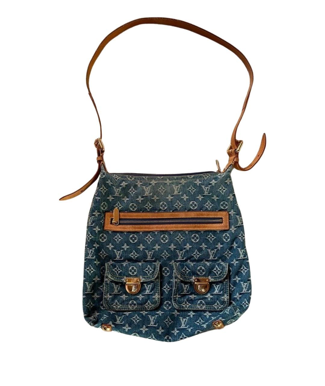 LOUIS VUITTON Синяя деним сумка с короткими ручками, фото 10