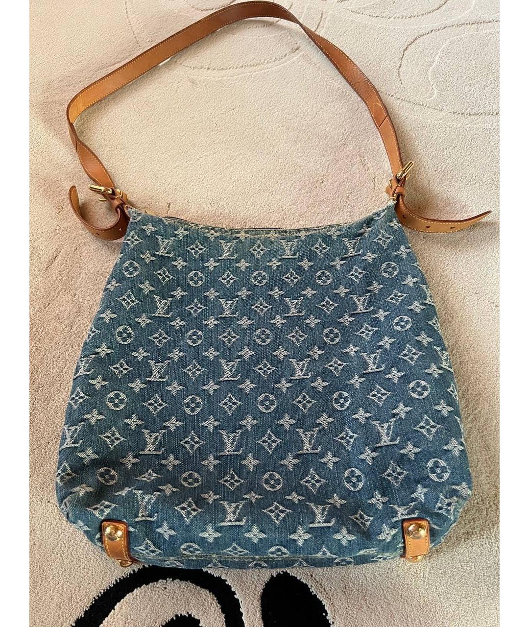 LOUIS VUITTON Синяя деним сумка с короткими ручками, фото 3