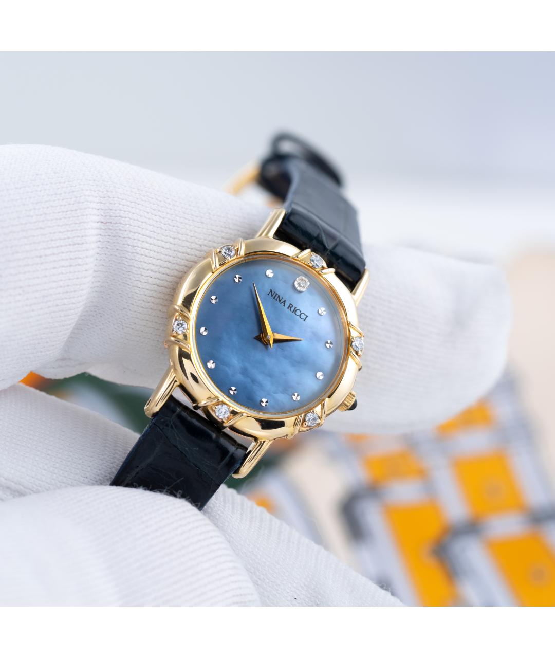 NINA RICCI Голубые металлические часы, фото 9