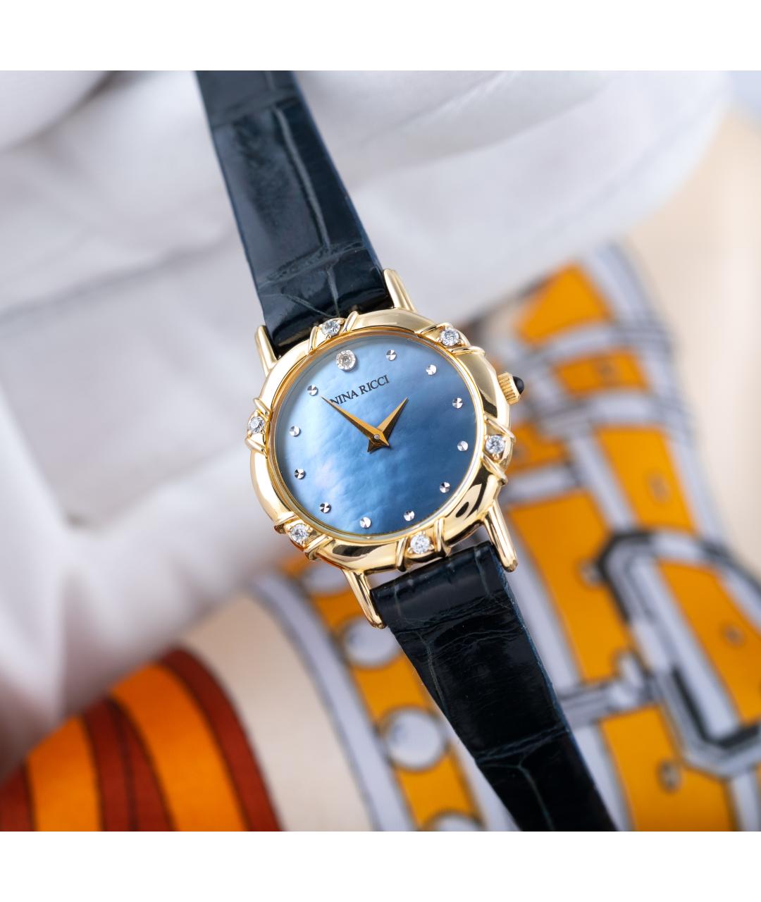 NINA RICCI Голубые металлические часы, фото 10