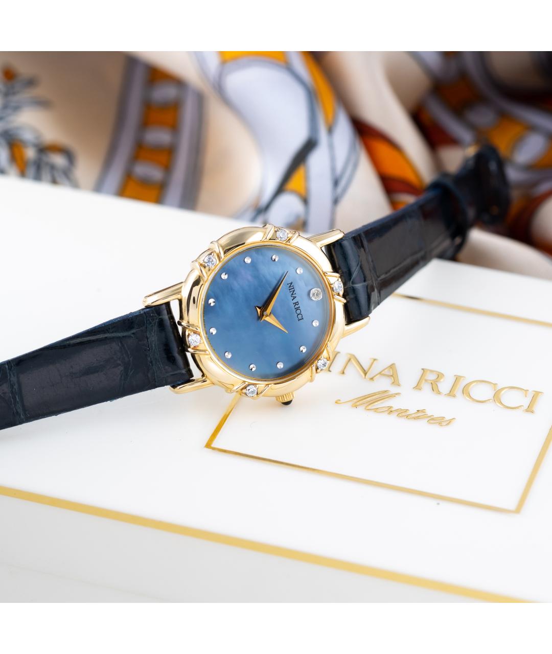 NINA RICCI Голубые металлические часы, фото 4