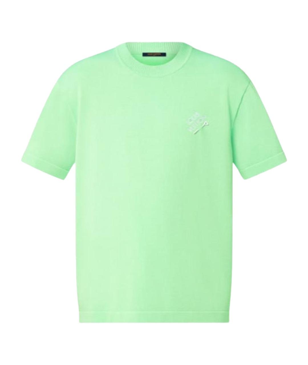 LOUIS VUITTON Салатовая хлопковая футболка, фото 1