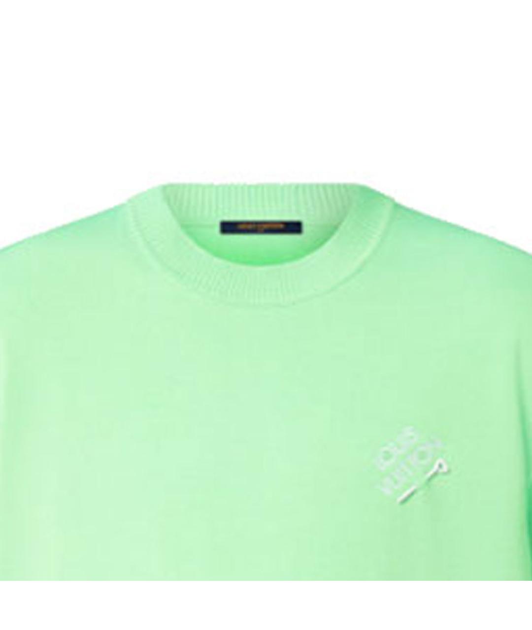 LOUIS VUITTON Салатовая хлопковая футболка, фото 6