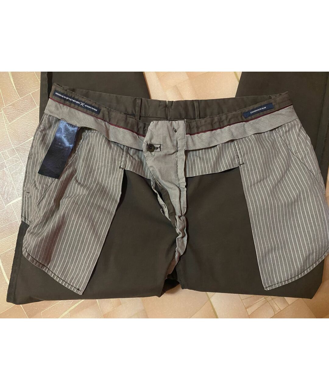 HACKETT Коричневые хлопко-эластановые брюки чинос, фото 3