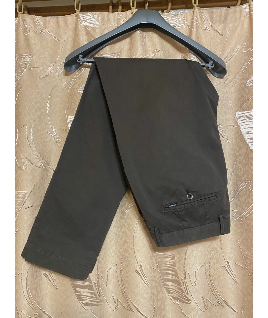 HACKETT Коричневые хлопко-эластановые брюки чинос, фото 4