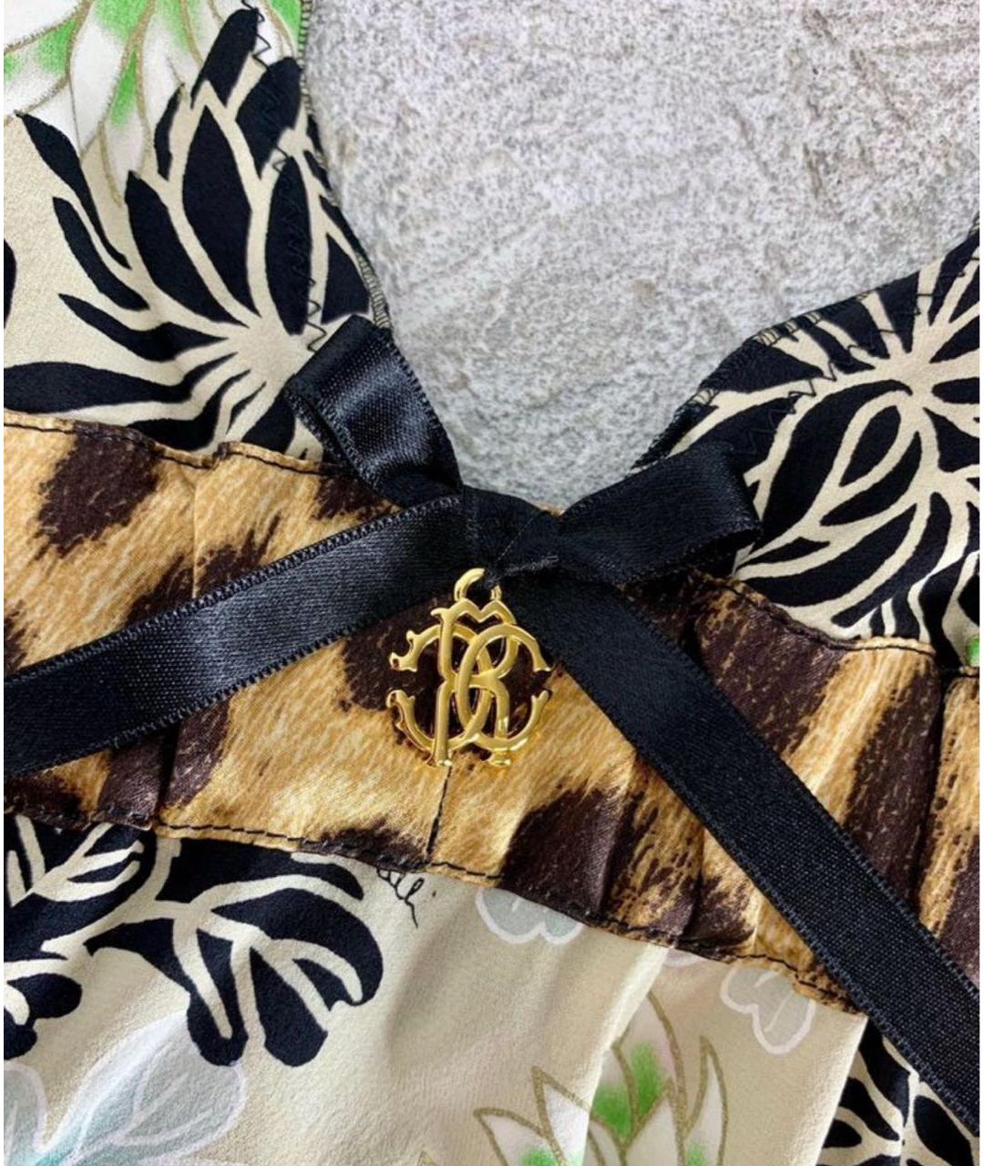 ROBERTO CAVALLI Мульти шелковая майка, фото 3