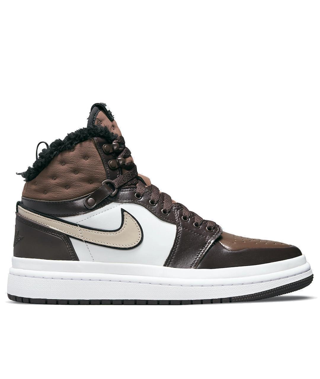 JORDAN Коричневые кожаные кроссовки, фото 1