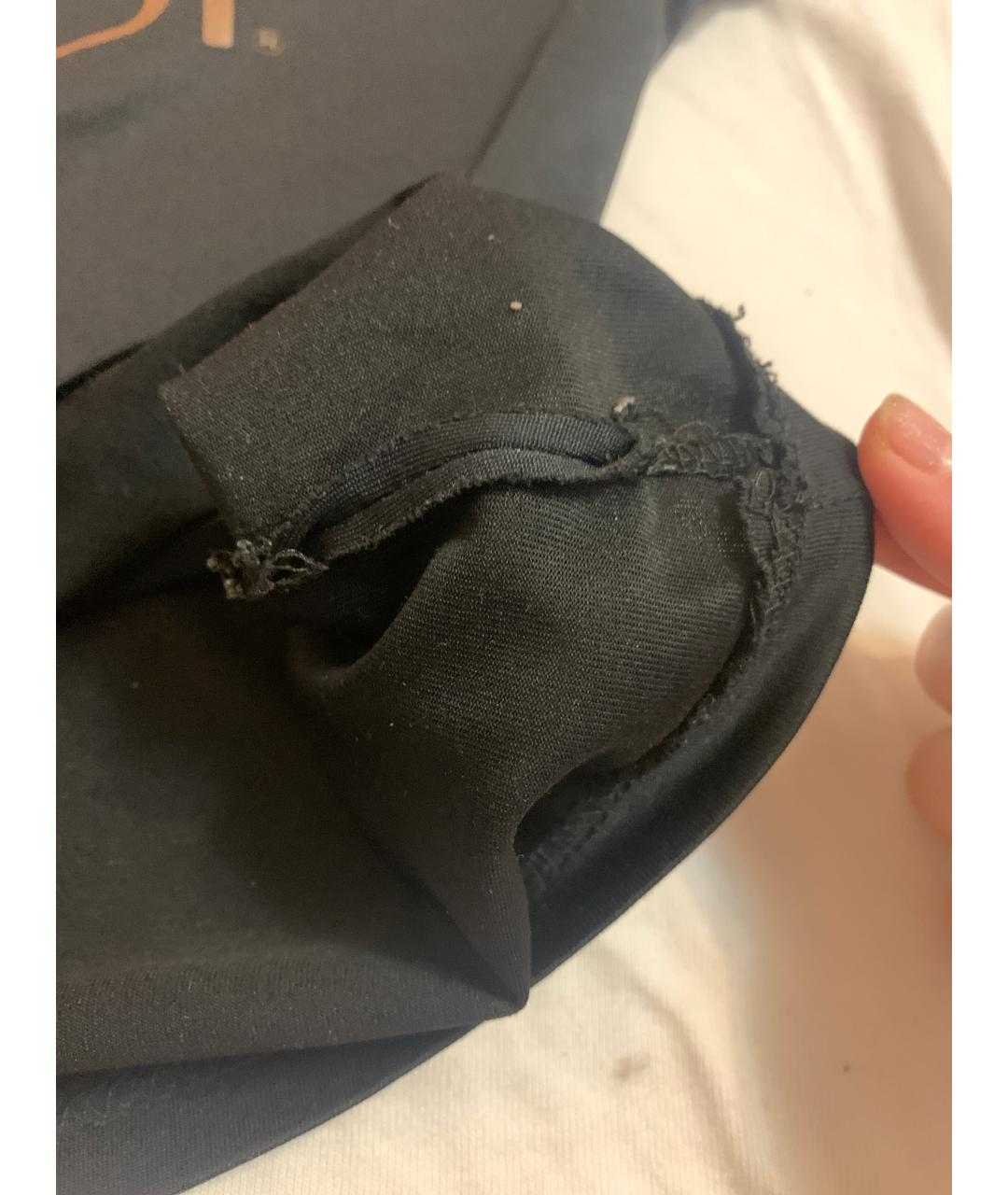 FENDI Черная полиэстеровая футболка, фото 4