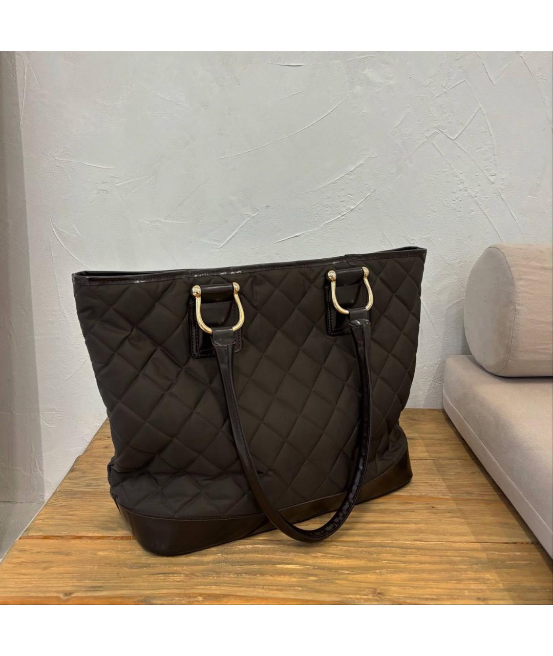 BURBERRY Коричневая кожаная сумка тоут, фото 5