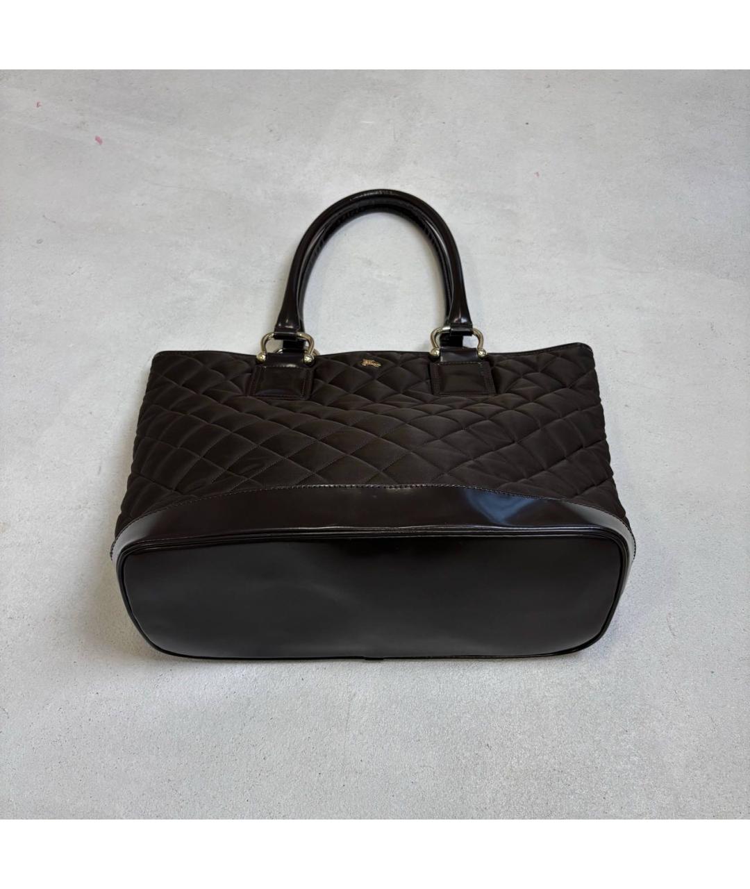 BURBERRY Коричневая кожаная сумка тоут, фото 7