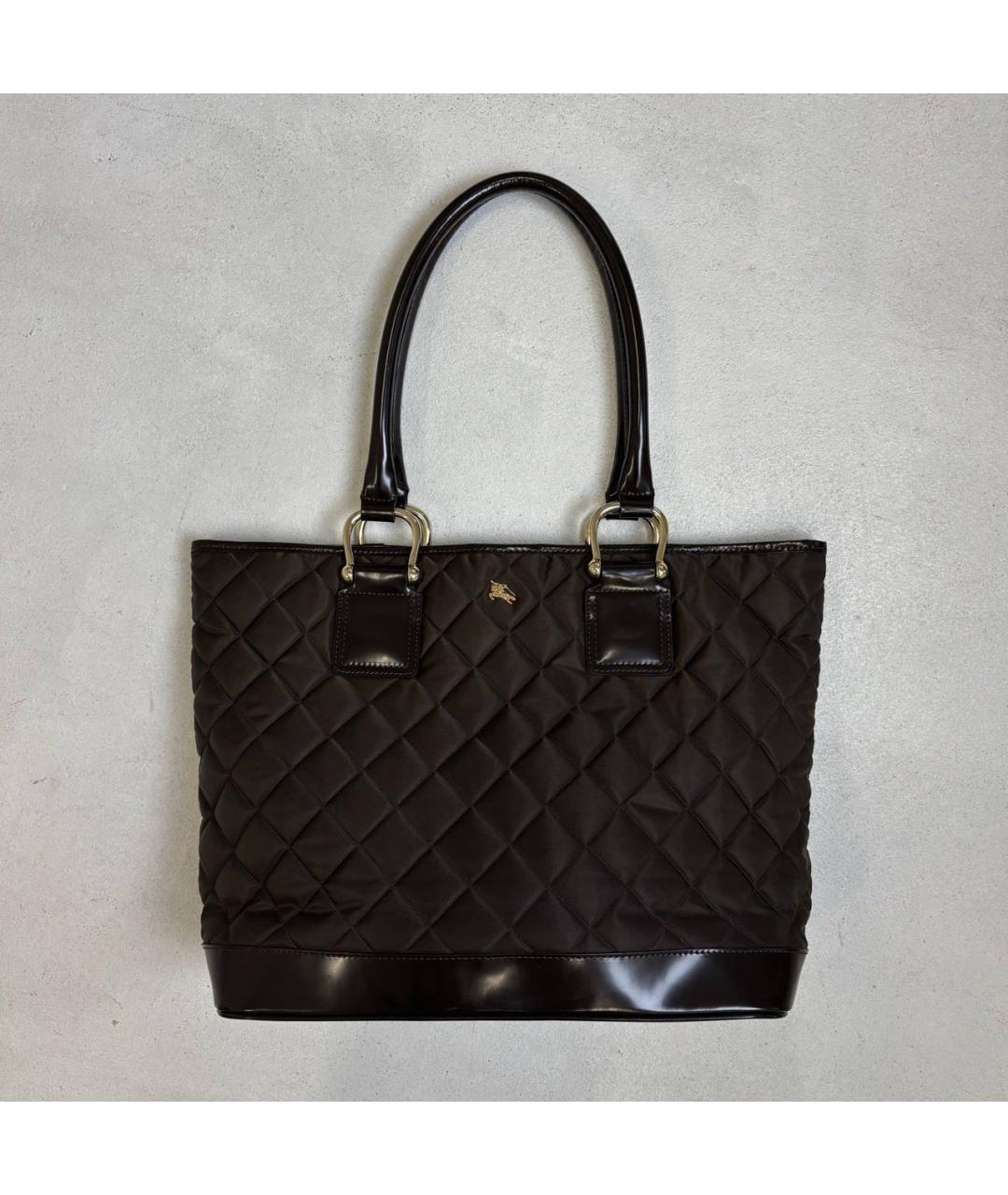 BURBERRY Коричневая кожаная сумка тоут, фото 9