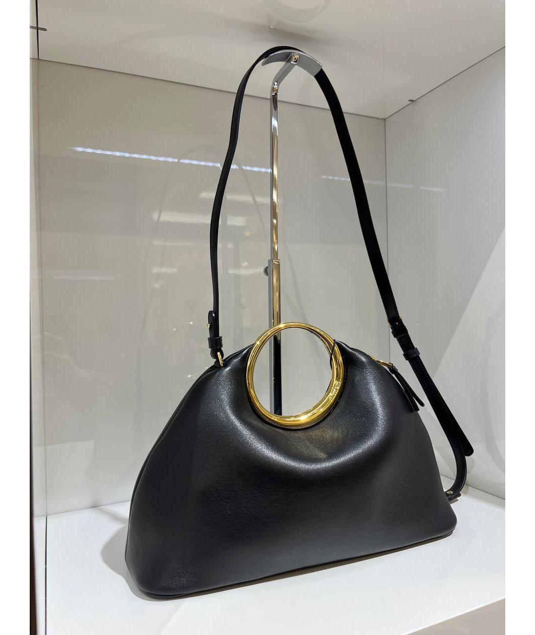 JACQUEMUS Черная кожаная сумка с короткими ручками, фото 3