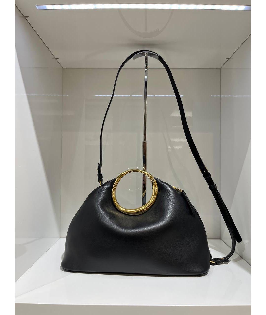 JACQUEMUS Черная кожаная сумка с короткими ручками, фото 2